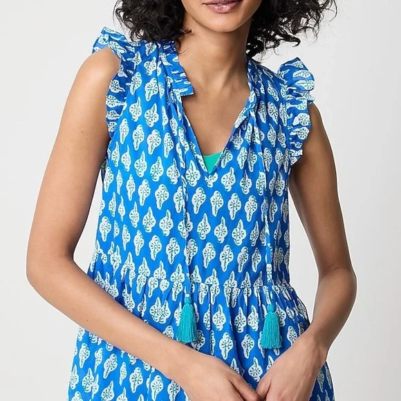 NWOT / J.crew factory Ruffle-sleeve tiered beach dress - Picture 2 of 8